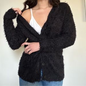 Black Fuzzy Cardigan